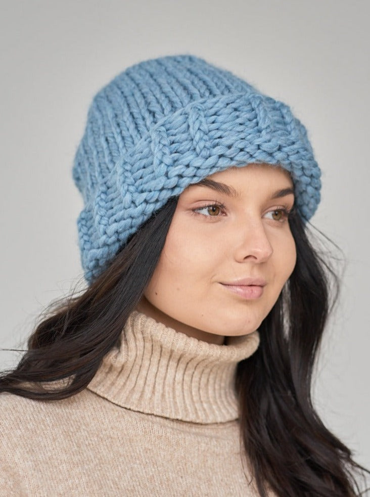 Blue 100% Peruvian Wool Hat